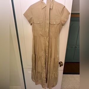 POLO Ralph Lauren khaki midi shirt dress